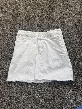 american eagle white denim skirt